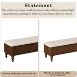 Storage Bench Upholstered Ottoman Entryway Bench Bed End Bench with Sturdy Rubber Wood Leg