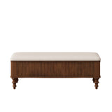 Storage Bench Upholstered Ottoman Entryway Bench Bed End Bench with Sturdy Rubber Wood Leg