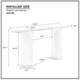 Entryway Console Table Sofa Side Table Display Stand Accent Table with Roman-style Legs, Black