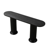 Entryway Console Table Sofa Side Table Display Stand Accent Table with Roman-style Legs, Black