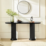 Entryway Console Table Sofa Side Table Display Stand Accent Table with Roman-style Legs, Black