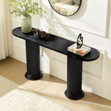 Entryway Console Table Sofa Side Table Display Stand Accent Table with Roman-style Legs, Black