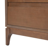 Nightstand End Table Bed Beside Table Storage Sofa Side Table with 2 Drawers & Asymmetric Geometric Design, Brown