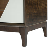 2-Drawer Nightstand End Table Bed Beside Table Japandi Storage Sofa Side Table with 2-Tone Geometric & Angled Patchwork Design