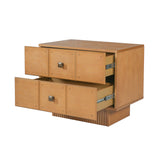 2-Drawer Nightstand End Table Storage Sofa Side Table Bed Beside Table with Brass Knobs