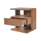Floating Nightstand End Table 3-Tier Sofa Side Table Bed Beside Table with Drawer & Open Storage Shelves