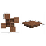 39.4" Square Veneer Coffee Table with Sliding Top & Under Lid Storage for Living Room, Apartment
