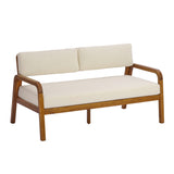 2pcs Outdoor Sofa Set Patio Conversation Chat Set Garden Seating Group with Loveseat, Coffee Table & Water-Resistant Cushion
