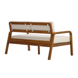 2pcs Outdoor Sofa Set Patio Conversation Chat Set Garden Seating Group with Loveseat, Coffee Table & Water-Resistant Cushion