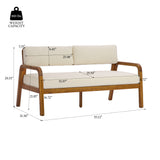 2pcs Outdoor Sofa Set Patio Conversation Chat Set Garden Seating Group with Loveseat, Coffee Table & Water-Resistant Cushion