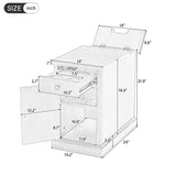 Classic Side Table, End Table with Charging Station, Drawer, Storage Cabinet for Living Romm & Bedroom