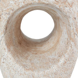 Modern Minimalist Side Table, Sculptural Hollow Accent Table, Lightweight Concrete Drum End Table for Indoor/Outdoor Use
