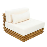 2pcs Patio Club Chair Set Outdoor Conversation Chat Set Garden Seating Furniture Set with Water-Resistant Cushion & End Table,Beige+Natural