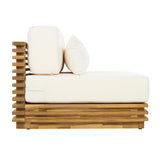 2pcs Patio Club Chair Set Outdoor Conversation Chat Set Garden Seating Furniture Set with Water-Resistant Cushion & End Table,Beige+Natural