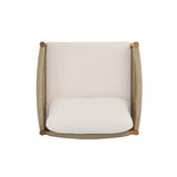 Outdoor Club Chair Patio Accent Chair Leisure Armchair with Water-repellent Cushion & Weather-Resistant Wood Frame
