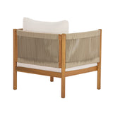 Outdoor Club Chair Patio Accent Chair Leisure Armchair with Water-repellent Cushion & Weather-Resistant Wood Frame
