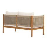 2pcs Patio Seating Set Outdoor Sofa Set Conversation Chat Set Garden Furniture Set with Water-repellent Cushion & Coffee Table