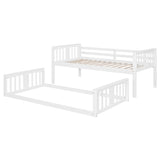 Twin Over Twin Pinewood Bunk Bed with Ladder & Full-Length Guardrails for Small Space, Apartment