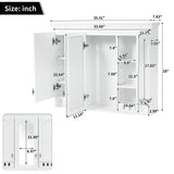 Wall-Mount Medicine Cabinet, Bathroom Mirror Cabinet with Adjustable Shelves & Soft-Close Hinges for Bathroom Vanity, Bedroom
