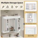 Wall-Mount Medicine Cabinet, Bathroom Mirror Cabinet with Adjustable Shelves & Soft-Close Hinges for Bathroom Vanity, Bedroom