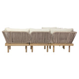4pcs Outdoor Sectional Sofa Set with Cushion & Coffee Table, Patio Conversation Chat Set Seating Set Garden Furniture Set