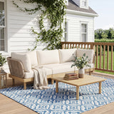 4pcs Outdoor Sectional Sofa Set with Cushion & Coffee Table, Patio Conversation Chat Set Seating Set Garden Furniture Set