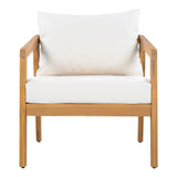 3pcs Outdoor Chair Set Patio Garden Chat Set Conversation Seating Set with Waterproof Cushion & Coffee Table, Beige+Natural