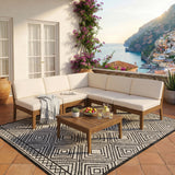 6-Piece Outdoor Patio Sectional Sofa Set, Modular Patio Conversation Furniture with Coffee Table & Water-Resistant Cushions