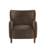 Velvet Upholstered Accent Chair Wingback Club Chair Single Sofa Chair Leisure Reading Chair Armchair, Almond,Dark Brown