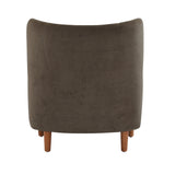 Velvet Upholstered Accent Chair Wingback Club Chair Single Sofa Chair Leisure Reading Chair Armchair, Almond,Dark Brown