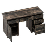 Farmhouse 55" Home Office Computer Desk, Executive Desk with 5 Drawers, Charging Station & Cabinet