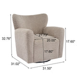 360° Swivel Accent Chair Wingback Club Chair Upholstered Armchair Single Sofa Chair, Camel