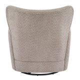 360° Swivel Accent Chair Wingback Club Chair Upholstered Armchair Single Sofa Chair, Camel