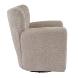 360° Swivel Accent Chair Wingback Club Chair Upholstered Armchair Single Sofa Chair, Camel