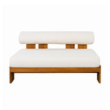 Patio Seating Set Outdoor Loveseat & Coffee Table Set Garden Conversation Set Chat Set with Waterproof Cushion, Beige,Teak