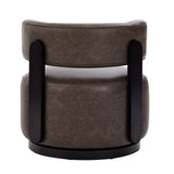 360° Swivel Club Chair Padded Accent Chair Upholstered Barrel Chair, Dark Brown