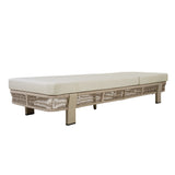 Outdoor Chaise Lounge with 5-Position Adjustable Back & Water-Resistant Cushion, Patio Sunbathing Bed Daybed, Beige,Natural