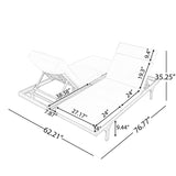 Set of 2 Outdoor Chaise Lounge with 5-Position Adjustable Back & Water-Resistant Cushion, Patio Reclining Lounger Set Daybed, Beige