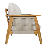 Outdoor Sofa 3-Seater Patio Sofa with Water-repellent Cushion & Weather-Resistant Acacia Wood Frame
