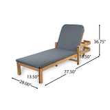 Outdoor Chaise Lounge Chair, Recliner Poolside Daybed with 4-Position Adjustable Backrest & Water-Resistant Cushion