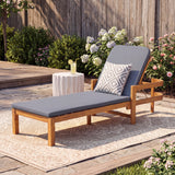 Outdoor Chaise Lounge Chair, Recliner Poolside Daybed with 4-Position Adjustable Backrest & Water-Resistant Cushion