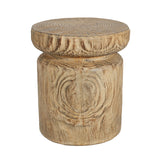 Outdoor End Table MGO Patio Side Table, Faux Wood Grain Accent Table Realistic Tree-Stump Lightweight Plant Stand, Natural