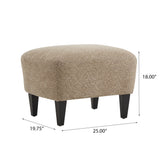 Boucle Upholstered Accent Chair with Ottoman Set, Modern Club Chair Armchair with Birch Wood Legs