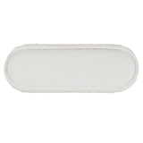 50" Oval Ottoman, Upholstered Entryway Bench with Rubberwood Legs for Bedroom, Living Room