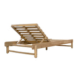 Outdoor Chaise Lounge with 3-Position Adjustable Back & Thick Water-Resistant Cushion, Patio Reclining Lounger Daybed Sunbathing Bed, Beige