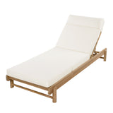 Outdoor Chaise Lounge with 3-Position Adjustable Back & Thick Water-Resistant Cushion, Patio Reclining Lounger Daybed Sunbathing Bed, Beige