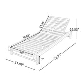 Outdoor Chaise Lounge with 3-Position Adjustable Back & Thick Water-Resistant Cushion, Patio Reclining Lounger Daybed Sunbathing Bed, Beige