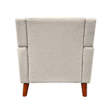 Upholstered Accent Chair Mid Century Modern Armchair Tufted Club Chair Single Sofa Chair Lounge Reading Chair, Beige