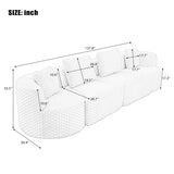 137.8" Modular Sectional Sofa, Upholstered Boneless Couch with 4 Pillows for Living Room, No Assembly Required