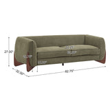 82" Boucle Fabric Sofa Couch with Removable Seat Cushion & Wedge-shaped Wood Legs for Living Room, Apartment, Office